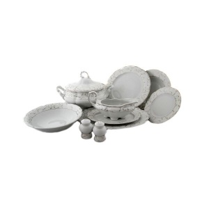 VIVIEN decor ARGINT Serviciu masa portelan 12 persoane ( 44 piese ) - Img 2