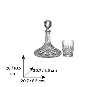 ANGELA - Pahare whisky si decanter Cristal Bohemia (set 7 piese) (99999-14100-149)