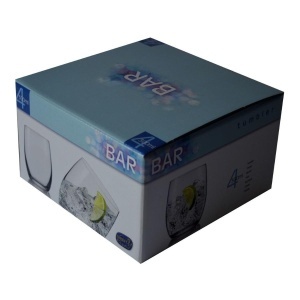 BAR Set 4 pahare sticla cristalina whisky 300 ml - Img 4