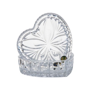 Bomboniera / Cutie bijuterii cristal Bohemia model "Inima" 13 cm - Img 1
