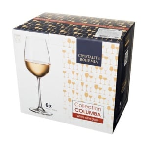 COLUMBA Set 6 pahare sticla cristalina vin alb 400 ml - Img 8