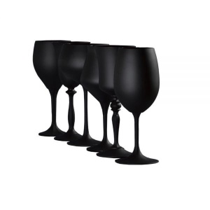 GAMBIT Set 6 pahare sticla cristalina vopsita NEGRU MAT - Img 3