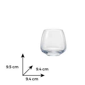 GISELLE Set 6 pahare sticla cristalina whisky fara picior 400 ml - Img 3