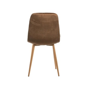 GOTEBORG Scaun dining catifea maro – picioare metalice aspect lemn - Img 5