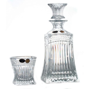 IMPERIAL Set 6 pahare si decantor cristal Bohemia whisky