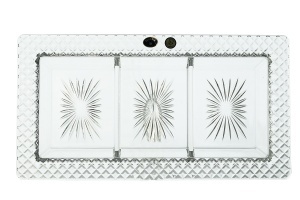 KABARET Platou cristal Bohemia compartimentat 35.5 cm
