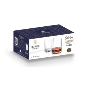 LARUS Set 6 pahare sticla cristalina whisky 320 ml - Img 3