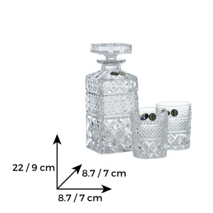 MADISON Set 2 pahare si decantor cristal Bohemia whisky - Img 3