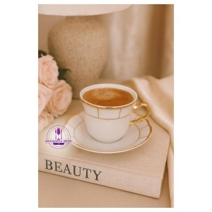 MENUET decor AUR Serviciu ceai / cappuccino portelan Bohemia 6 persoane 225 ml - Img 3