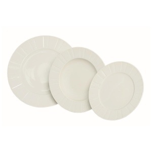 OCTAVIA VANILLA - Serviciu de masa portelan (6 persoane - 18 piese) (OVSM-18) 