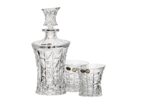 PATRIOT Set 2 pahare si decantor cristal Bohemia whisky - Img 6