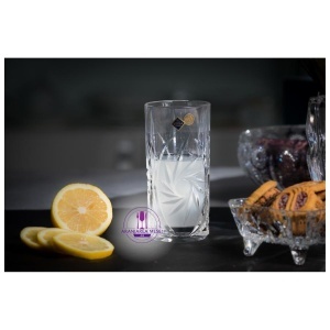 PINWHEEL Set 6 pahare cristal Bohemia apa/suc 370 ml - Img 1