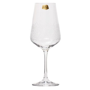 SANDRA FROZEN Set 6 pahare sticla cristalina Bohemia vin rosu 450 ml - Img 8