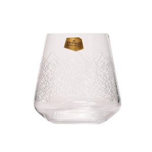 SANDRA FROZEN Set 6 pahare sticla cristalina Bohemia whisky 290 ml - Img 9