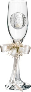 Set 2 pahare Sampanie "Arborele Vietii" - cadou Aniversare Casatorie Nunta de Aur 50 Ani
