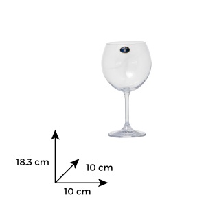 SYLVIA Set 6 pahare sticla cristalina Bohemia vin rosu balon 460 ml - Img 3