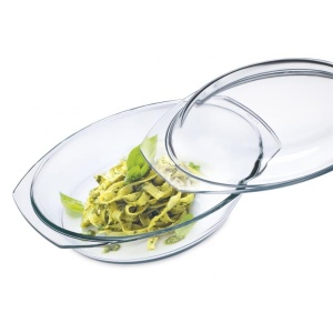 Vas sticla termorezistenta oval 3 l cu capac 1.4 l - Img 8