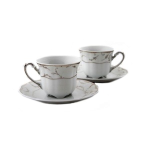 VIVIEN decor ARGINT Serviciu cafea portelan 6 persoane 100 ml - Img 2