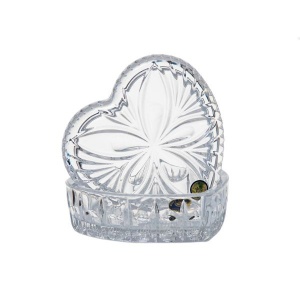 Bomboniera / Cutie bijuterii cristal Bohemia model "Inima" 13 cm - Img 2