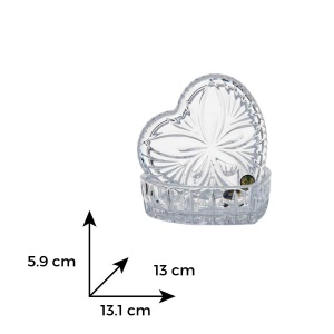 Bomboniera / Cutie bijuterii cristal Bohemia model "Inima" 13 cm - Img 3