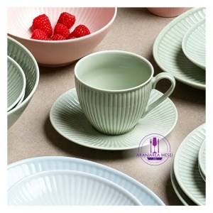 DALIA PISTACHIO Serviciu ceai/cafea portelan 6 persoane 250 ml