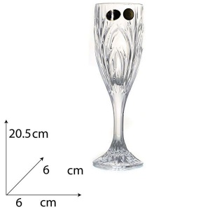 ELISE Set 6 pahare cristal Bohemia sampanie 180 ml - Img 3