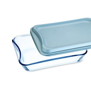 EXCLUSIVE Vas sticla termorezistenta rectangular cu capac plastic 3.5 l - Img 2