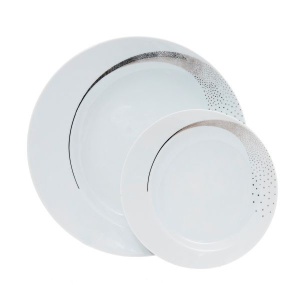 FUTURE PLATINUM Serviciu tort portelan Bohemia cu decor platina 6 persoane ( 7 piese )