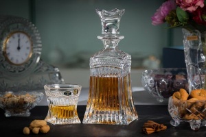 IMPERIAL Set 6 pahare si decantor cristal Bohemia whisky - Img 2