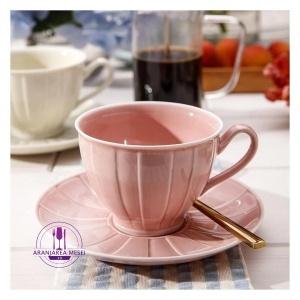 OCTAVIA CORAL Serviciu ceai/cafea portelan 6 persoane 250 ml
