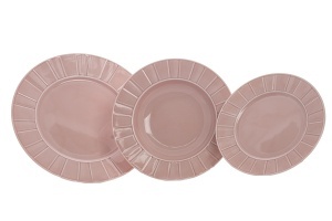 OCTAVIA CORAL Serviciu masa portelan 6 persoane ( 18 piese )