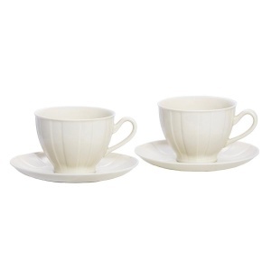 OCTAVIA VANILLA - Serviciu de ceai/cafea portelan (6 persoane - 12 piese) (OVSC-12) 
