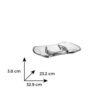 Platou oval cristal Bohemia compartimentat 33 cm - Img 3
