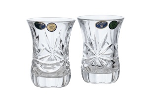 RIBON Set 6 pahare cristal Bohemia ceai 120 ml - Img 2