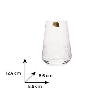 SANDRA FROZEN Set 6 pahare sticla cristalina Bohemia apa 380 ml - Img 3