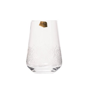 SANDRA FROZEN Set 6 pahare sticla cristalina Bohemia apa 380 ml - Img 2
