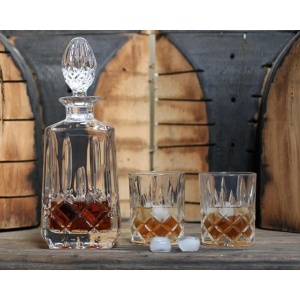 SHEFFIELD Set 6 pahare si decantor cristal Bohemia whisky - Img 1