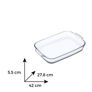 Tava sticla termorezistenta rectangulara 4.8 l - Img 3