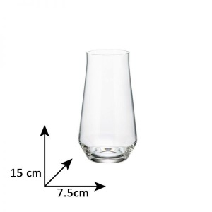 ALCA Set 6 pahare sticla cristalina Bohemia apa 480 ml - Img 3