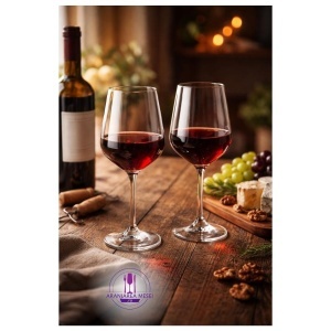 APUS Set 6 pahare sticla cristalina Bohemia vin rosu 580 ml - Img 3