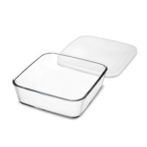 Caserola sticla termorezistenta patrata cu capac plastic 1l - Img 2