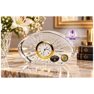Ceas cristal Bohemia 12 cm (cadran auriu)