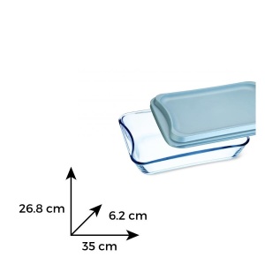 EXCLUSIVE Vas sticla termorezistenta rectangular cu capac plastic 3.5 l - Img 3