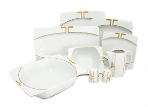 EYE model geometric decor AUR Serviciu masa portelan Bohemia 12 persoane ( 44 piese ) - Img 2