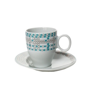 FUTURE Serviciu cafea portelan Bohemia decor argint 6 persoane 100 ml - Img 2