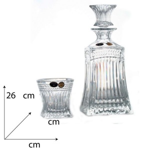 IMPERIAL Set 6 pahare si decantor cristal Bohemia whisky - Img 3