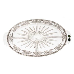 Platou oval cristal Bohemia compartimentat 40.5 cm - Img 3