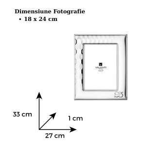 Rama Foto Argint Fagure 18x24 cm - cadou aniversare 25 Ani Casatorie (52139-5L)