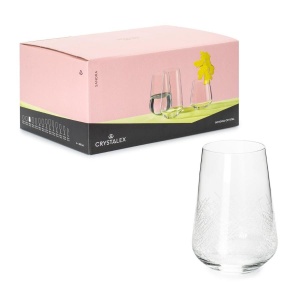 SANDRA FROZEN Set 6 pahare sticla cristalina Bohemia apa 380 ml - Img 4