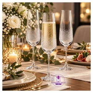 SANDRA FROZEN - Pahare sampanie sticla cristalina Bohemia 200 ml (set 6 bucati) (40728-200-CH019)